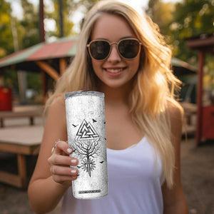 Viking Skinny Tumbler Raven Celtic Gift For Men Dad Son TB10 Print Your Wear