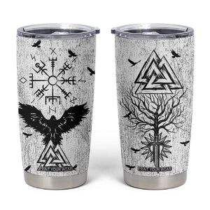 Viking Tumbler Cup Raven Celtic Gift For Men Dad Son TB10 Grey Print Your Wear