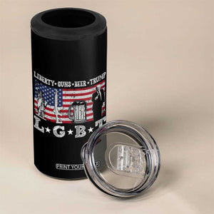 Funny LGBT 4 in 1 Can Cooler Tumbler Liberty Guns Beer Trump American Flag TB10 Print Your Wear