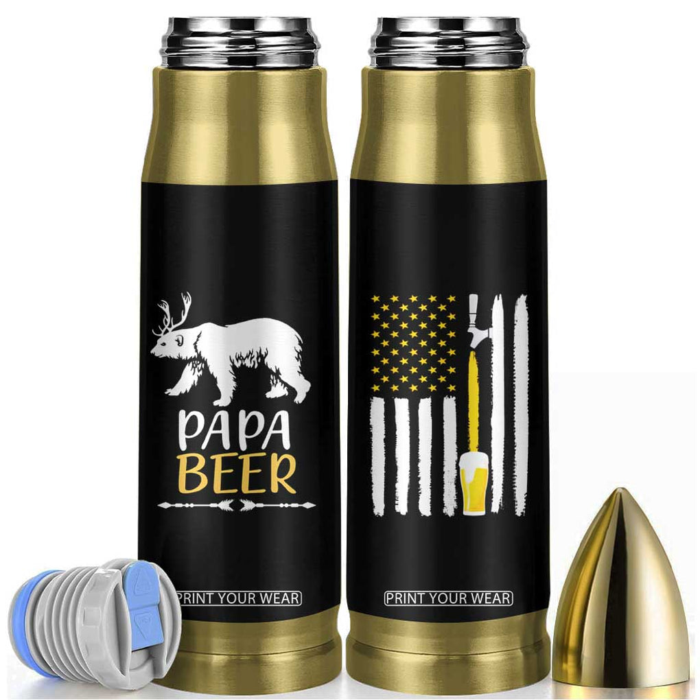 Gifts For Dad Father's Day Bullet Tumbler Vintage Bear Deer Funny Beer Lovers American Flag TB10 Black Print Your Wear