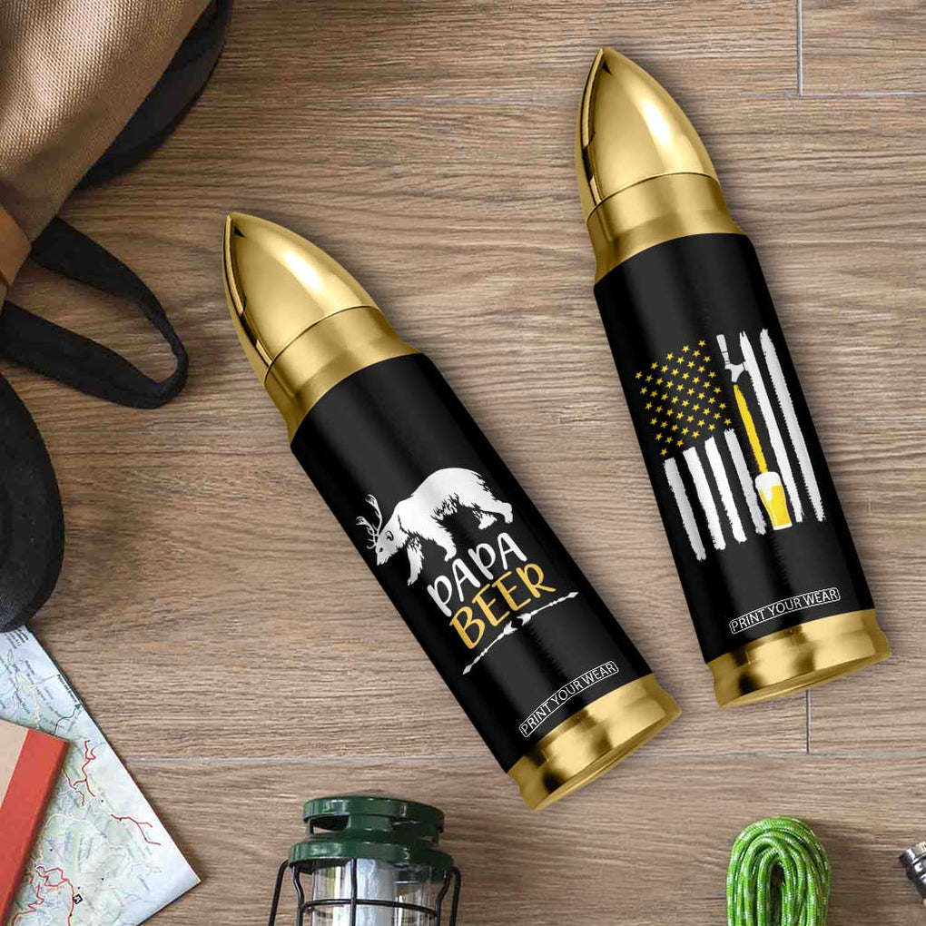Gifts For Dad Father's Day Bullet Tumbler Vintage Bear Deer Funny Beer Lovers American Flag TB10 Print Your Wear