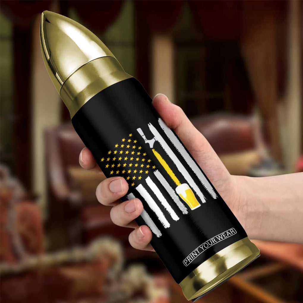 Gifts For Dad Father's Day Bullet Tumbler Vintage Bear Deer Funny Beer Lovers American Flag TB10 Print Your Wear