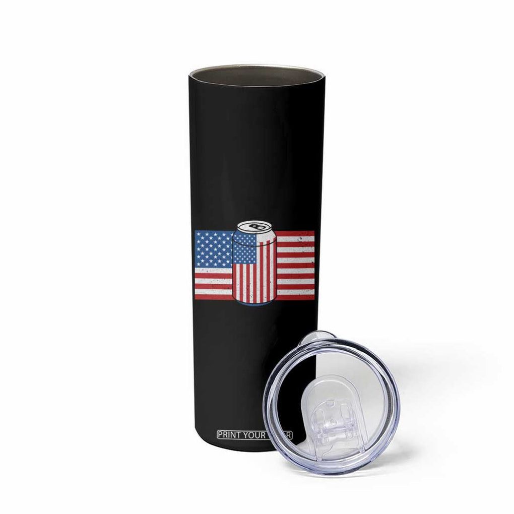 Funny Mens Drinking Skinny Tumbler I'm Holding a Beer So Yeah I'm Pretty Busy American Flag TB10 Print Your Wear