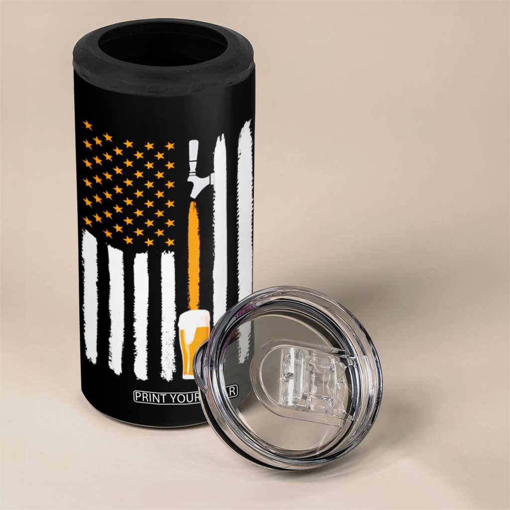Craft Beer 4 in 1 Can Cooler Tumbler Vintage I Do Crafts Home Brew American Flag TB10 Print Your Wear