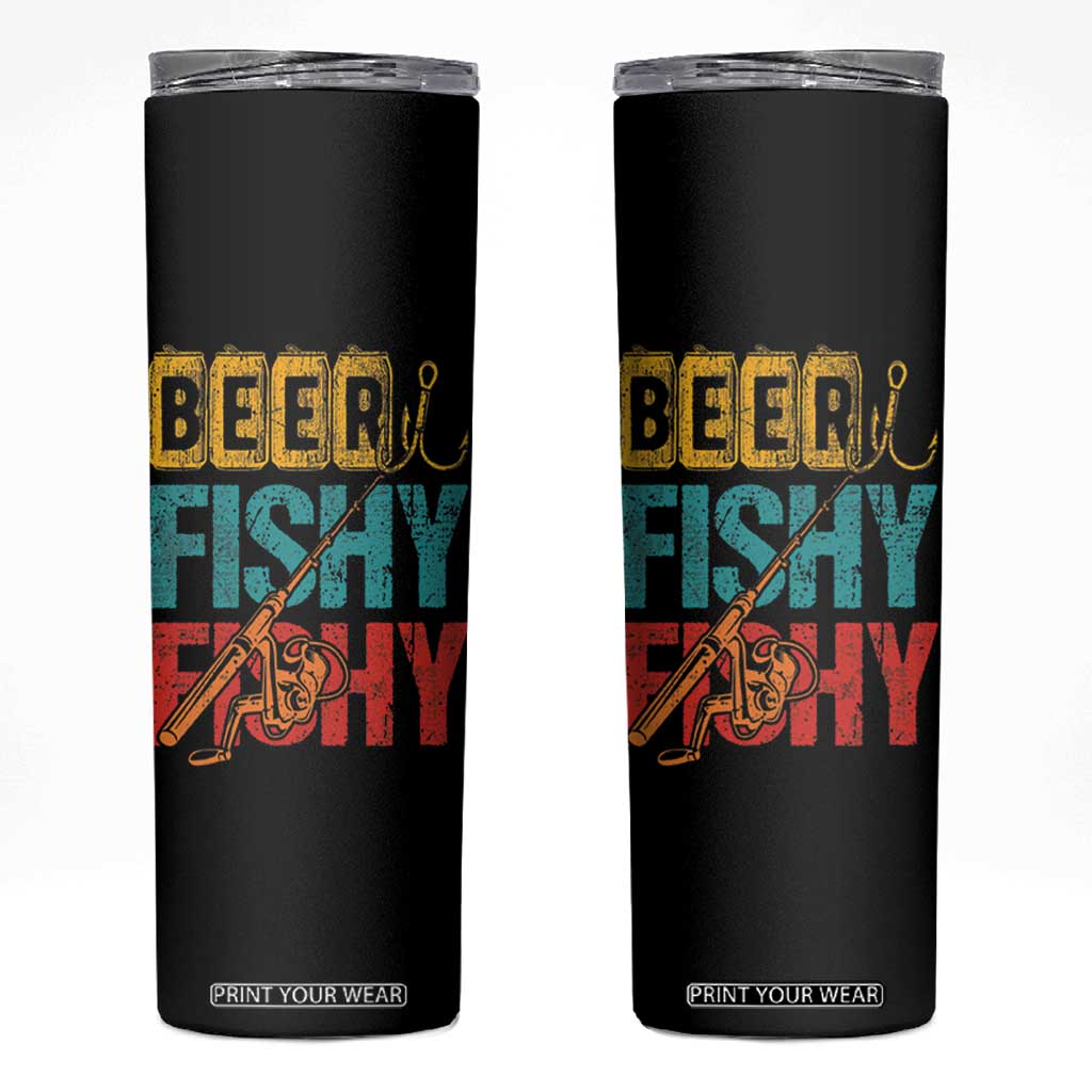 Fishing Gifts Fisherman Skinny Tumbler Beer Fishy Fishy Dad Humor Fisherman TB10 Black Print Your Wear