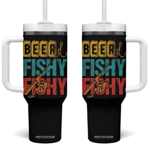 Fishing Gifts Fisherman Tumbler With Handle Beer Fishy Fishy Dad Humor Fisherman TB10 One Size: 40 oz Black Print Your Wear