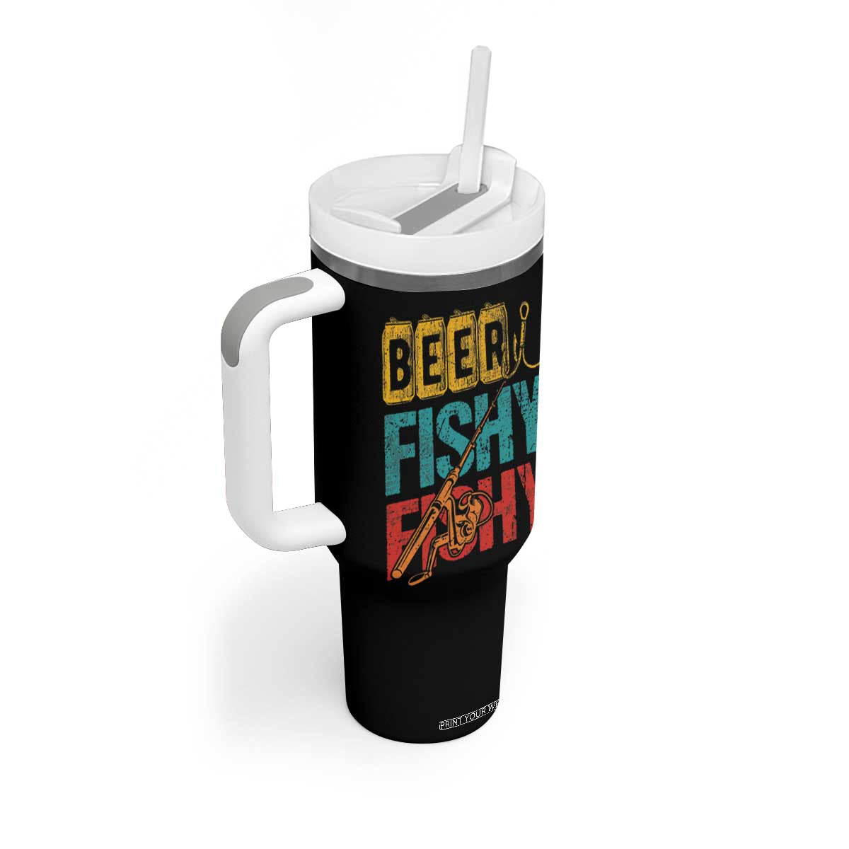 Fishing Gifts Fisherman Tumbler With Handle Beer Fishy Fishy Dad Humor Fisherman TB10 Print Your Wear