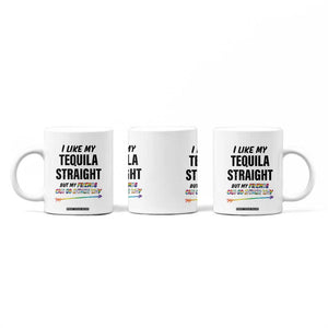 LGBTQ Rainbow Pride Ally Coffee Mug I Like My Whiskey Straight But My Friends Can Go Either Way Whiskey Drinking Joke TB10 Print Your Wear