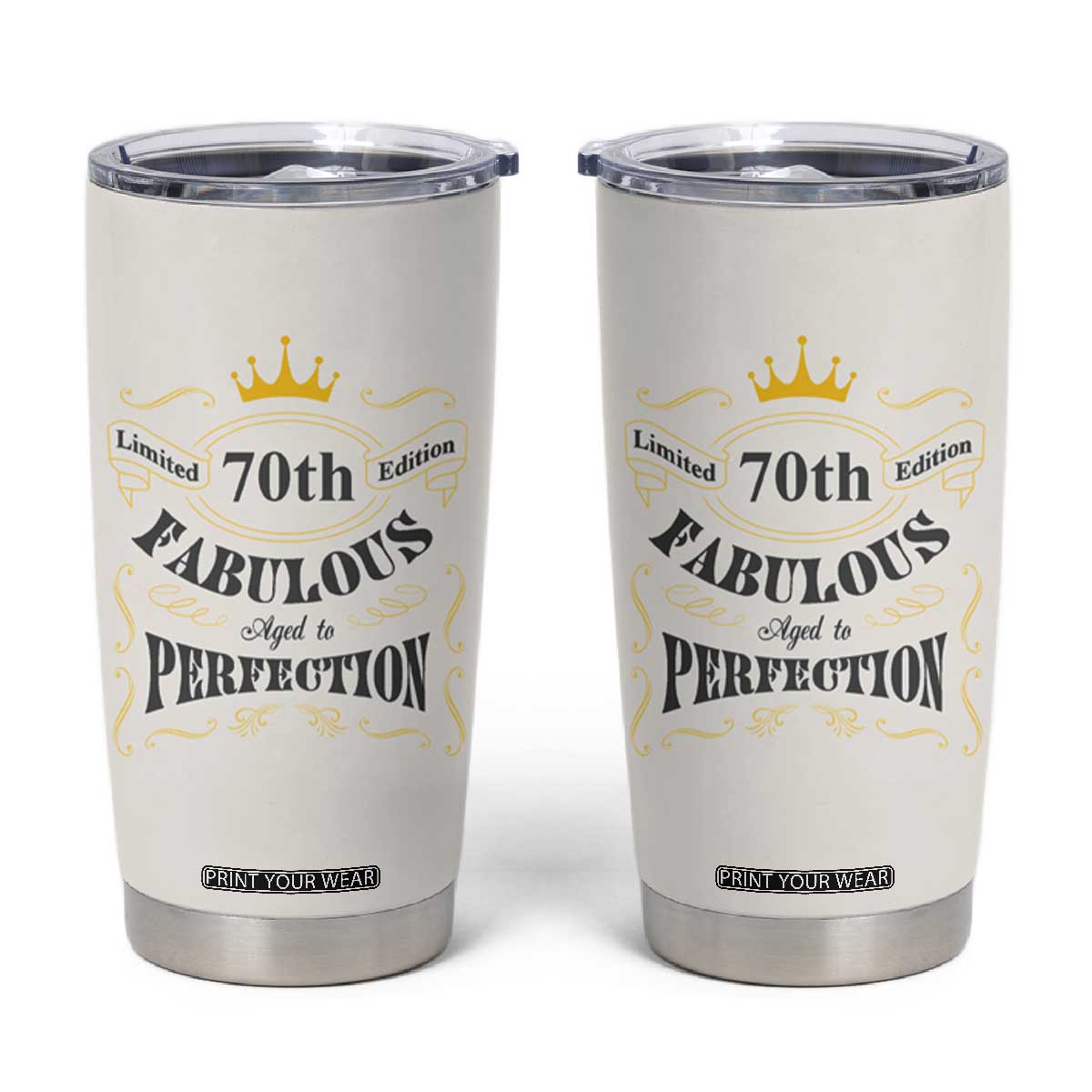 70th Birthday Gift Tumbler Cup Turning 70 Gifts for Grandma Mom 1954 Mug TB10 Cream Print Your Wear