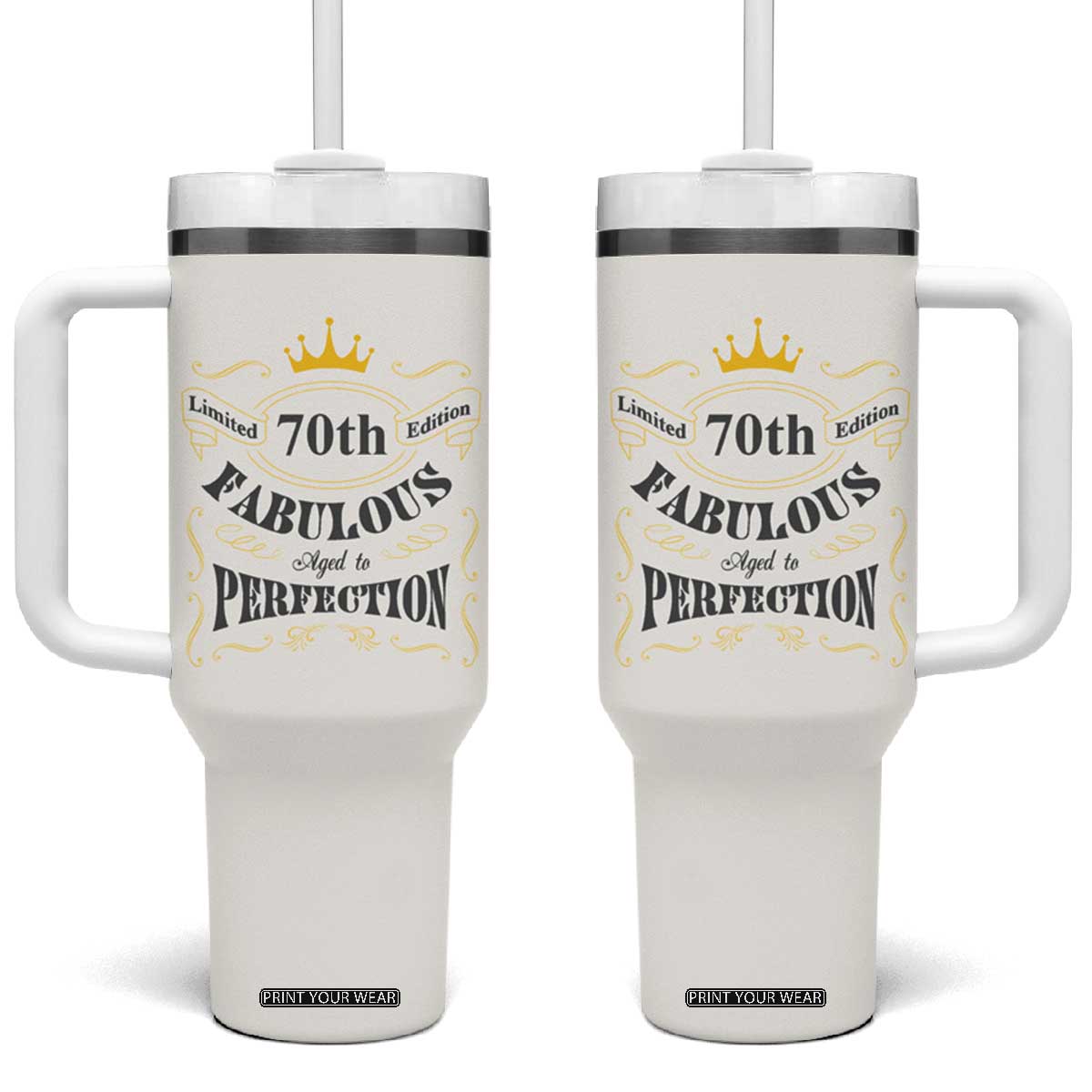 70th Birthday Gift Tumbler With Handle Turning 70 Gifts for Grandma Mom 1954 Mug TB10 One Size: 40 oz Cream Print Your Wear