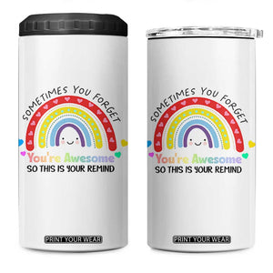 Birthday Gifts for Women 4 in 1 Can Cooler Tumbler Sometimes You Forget Your Awesome Inspirational Gifts TB10 One Size: 16 oz White Print Your Wear