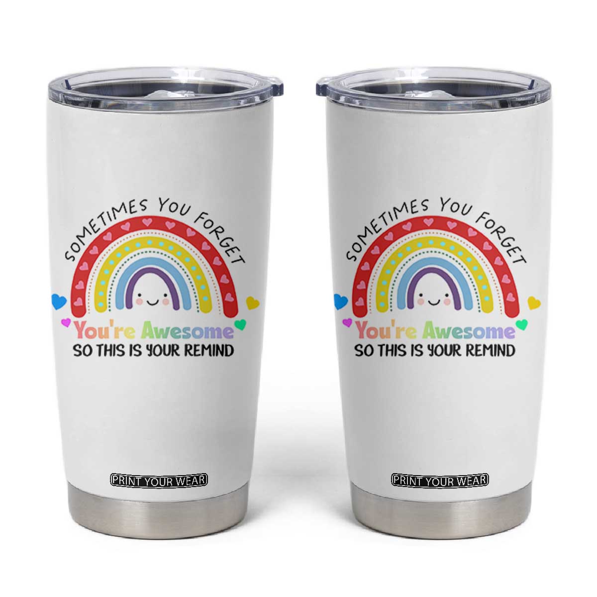 Birthday Gifts for Women Tumbler Cup Sometimes You Forget Your Awesome Inspirational Gifts TB10 White Print Your Wear