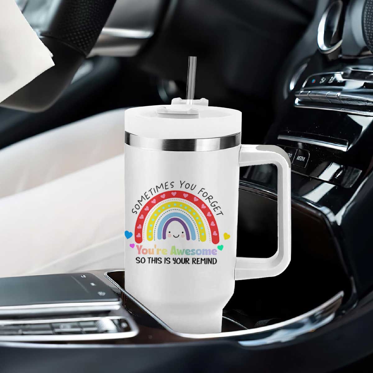Birthday Gifts for Women Tumbler With Handle Sometimes You Forget Your Awesome Inspirational Gifts TB10 Print Your Wear
