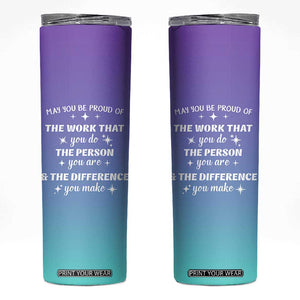 Thank You Gifts For Women Skinny Tumbler May You Be Proud Of The Work You Do Thanks Retirement Goodbye Farewell Gift TB10 Gradient Print Your Wear