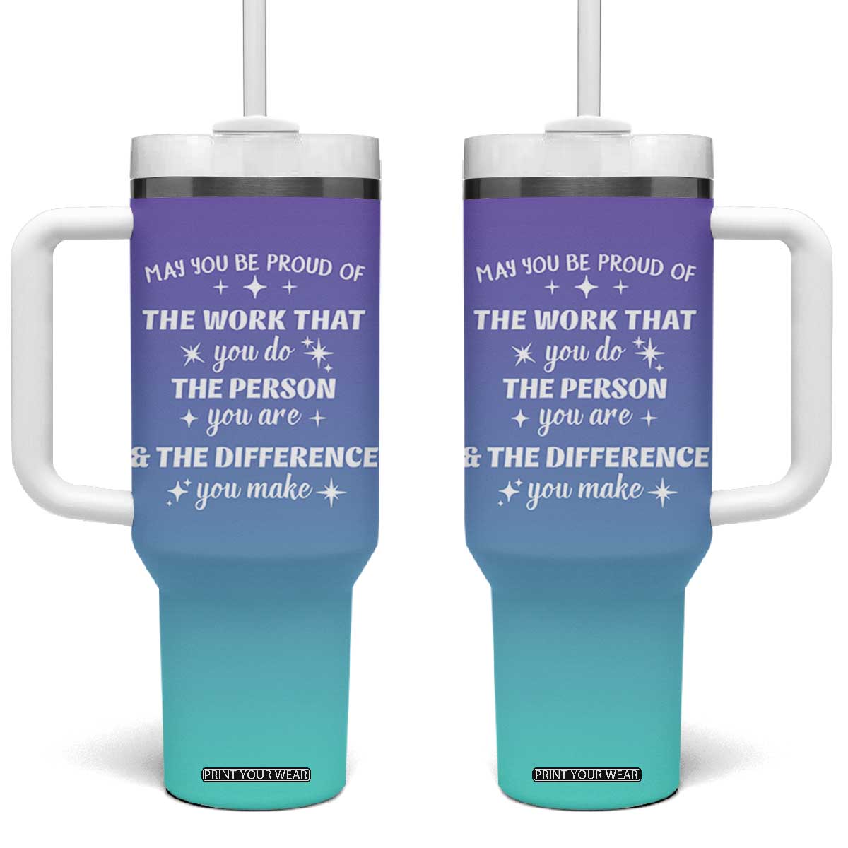 Thank You Gifts For Women Tumbler With Handle May You Be Proud Of The Work You Do Thanks Retirement Goodbye Farewell Gift TB10 One Size: 40 oz Gradient Print Your Wear