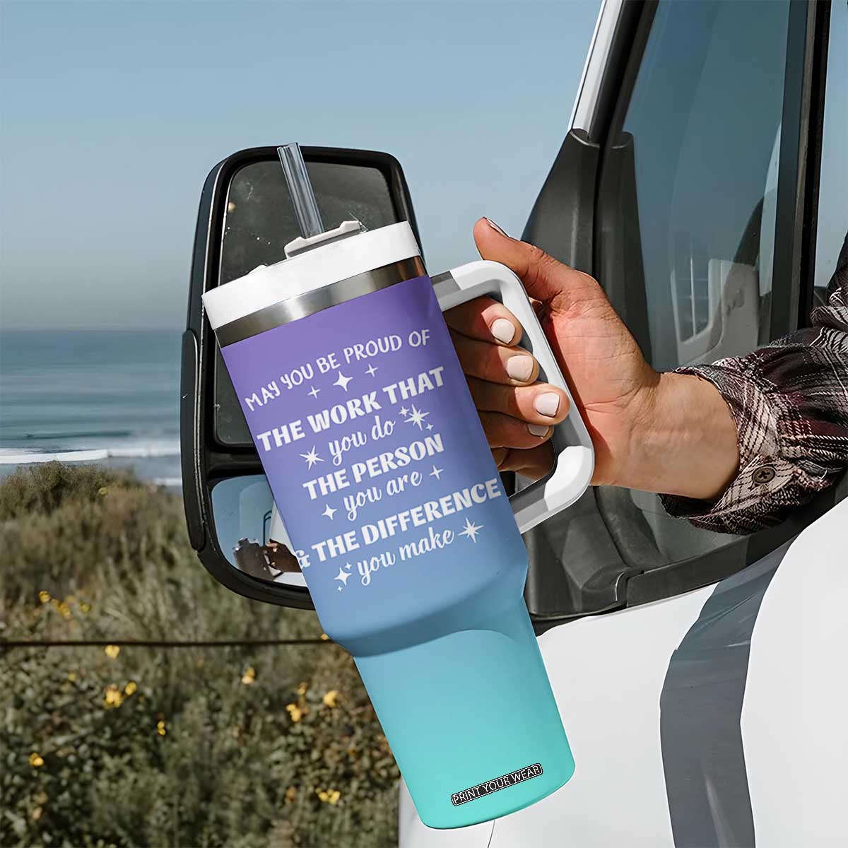 Thank You Gifts For Women Tumbler With Handle May You Be Proud Of The Work You Do Thanks Retirement Goodbye Farewell Gift TB10 Print Your Wear