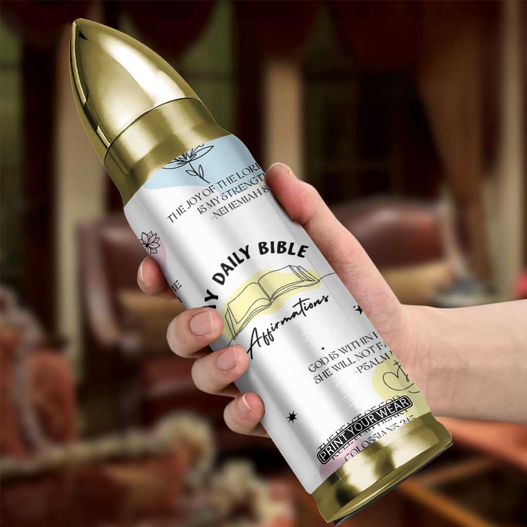 Daily Bible Affirmations Bullet Tumbler Christian Mental Health Encouraging Gift TB10 Print Your Wear