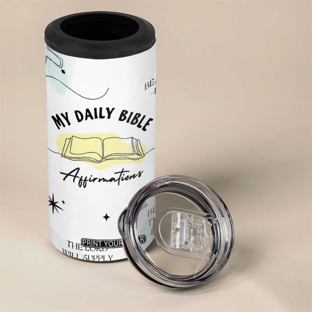 Daily Bible Affirmations 4 in 1 Can Cooler Tumbler Christian Mental Health Encouraging Gift TB10 Print Your Wear