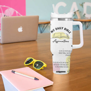 Daily Bible Affirmations Tumbler With Handle Christian Mental Health Encouraging Gift TB10 Print Your Wear