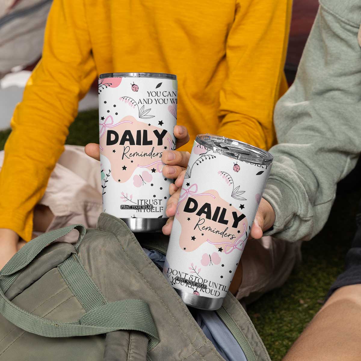 Daily Reminders Tumbler Cup Self Care Mental Health Positive Daily Affirmations Gifts TB10 Print Your Wear
