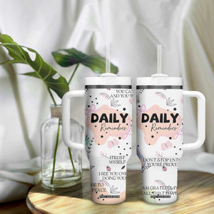 Daily Reminders Tumbler With Handle Self Care Mental Health Positive Daily Affirmations Gifts TB10 Print Your Wear