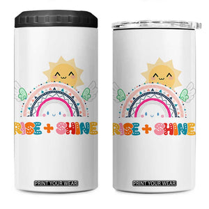 Motivation Gifts 4 in 1 Can Cooler Tumbler Rise And Shine TB10 One Size: 16 oz White Print Your Wear