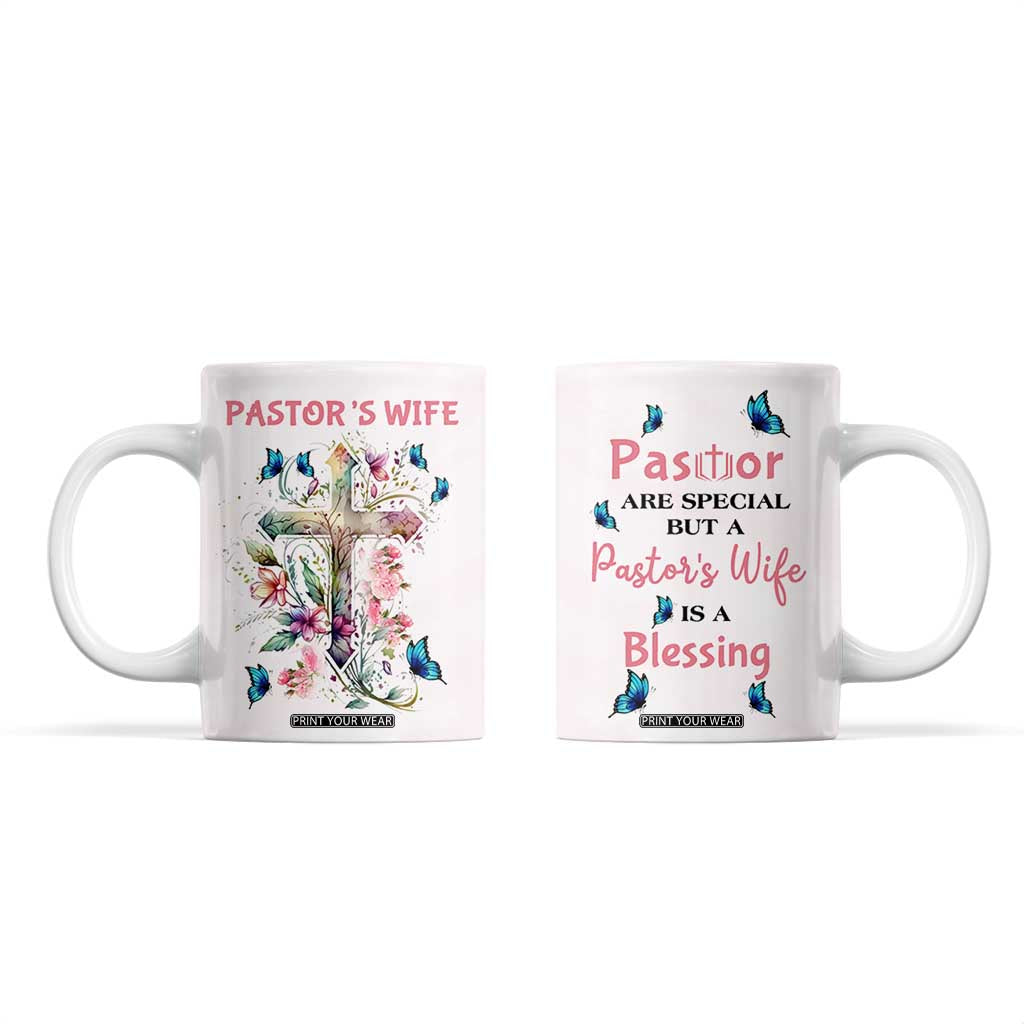 Pastor Wife Appreciation Gifts Coffee Mug Pastors Wives Gifts Christian Flower Cross TB10 Pink Print Your Wear