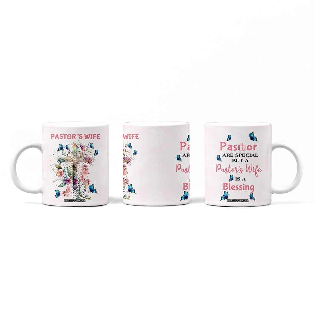 Pastor Wife Appreciation Gifts Coffee Mug Pastors Wives Gifts Christian Flower Cross TB10 Print Your Wear