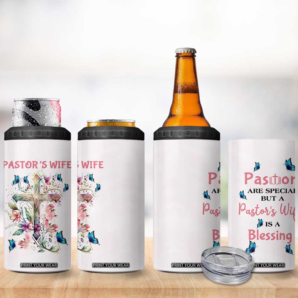 Pastor Wife Appreciation Gifts 4 in 1 Can Cooler Tumbler Pastors Wives Gifts Christian Flower Cross TB10 Print Your Wear