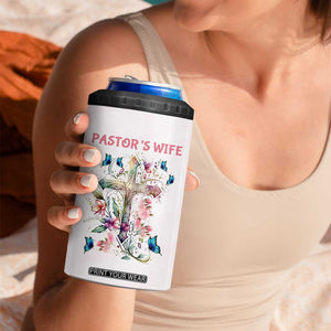 Pastor Wife Appreciation Gifts 4 in 1 Can Cooler Tumbler Pastors Wives Gifts Christian Flower Cross TB10 Print Your Wear