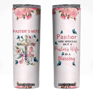 Pastor Wife Appreciation Gifts Skinny Tumbler Pastors Wives Gifts Christian Flower Cross TB10 Pink Print Your Wear