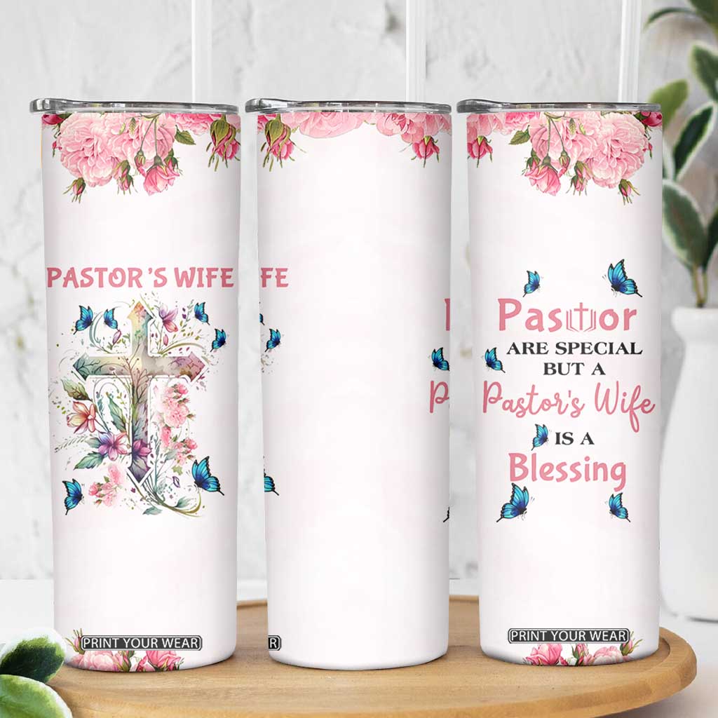 Pastor Wife Appreciation Gifts Skinny Tumbler Pastors Wives Gifts Christian Flower Cross TB10 Print Your Wear