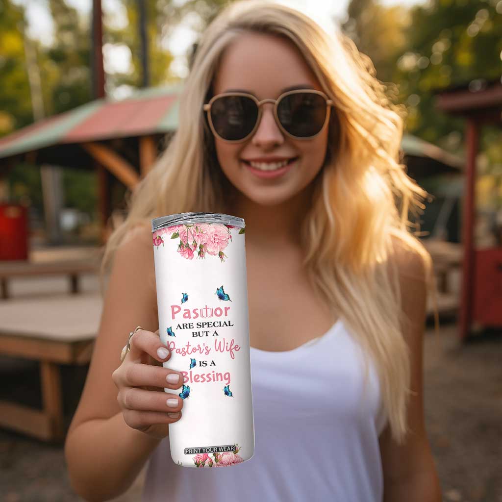 Pastor Wife Appreciation Gifts Skinny Tumbler Pastors Wives Gifts Christian Flower Cross TB10 Print Your Wear