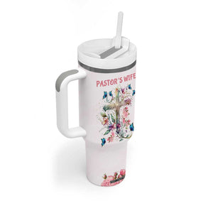Pastor Wife Appreciation Gifts Tumbler With Handle Pastors Wives Gifts Christian Flower Cross TB10 Print Your Wear