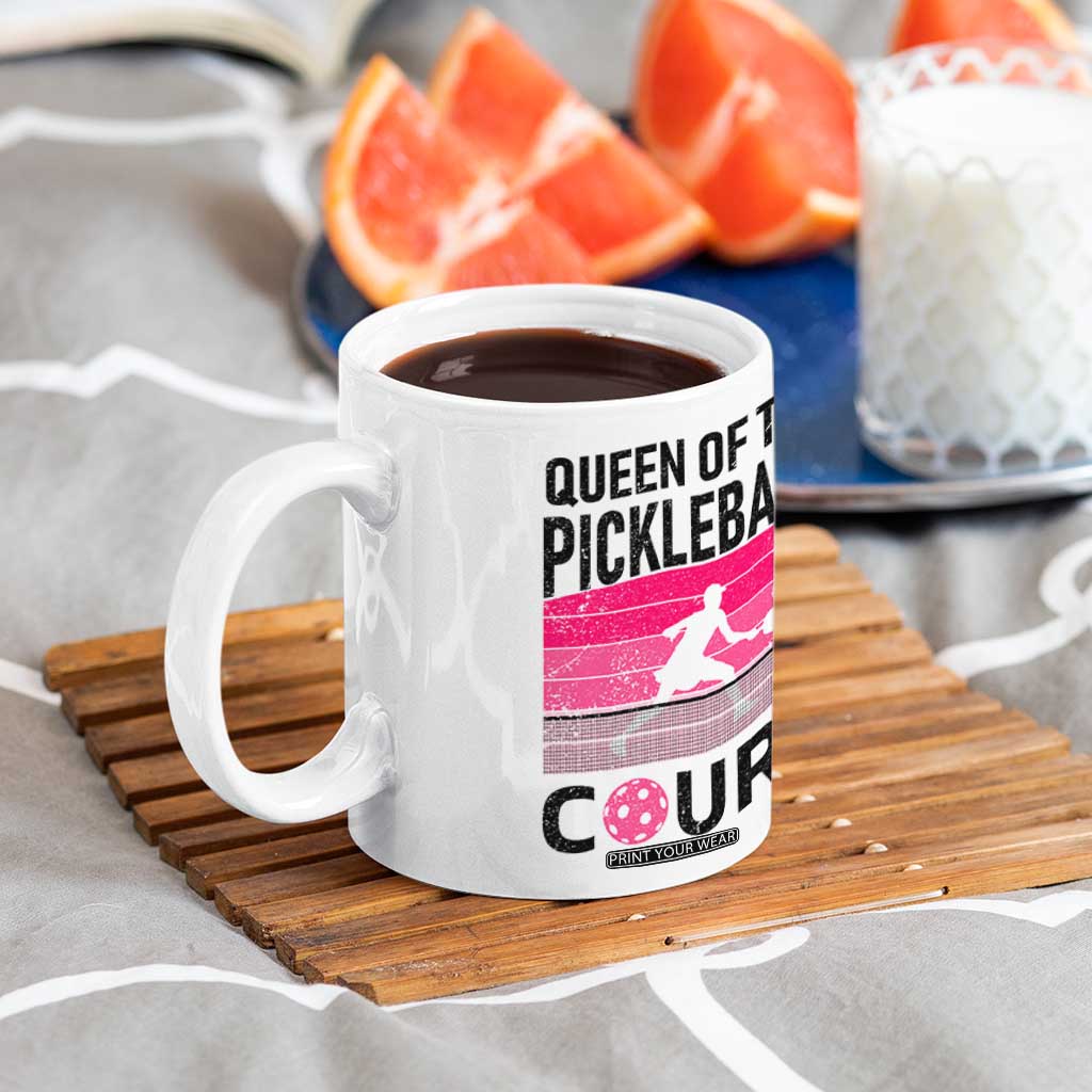 Pickleball Gifts For Women Coffee Mug Queen Of The Court Pink Pickle Ball Lovers Player Coach TB10 Print Your Wear
