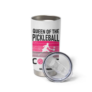 Pickleball Gifts For Women Tumbler Cup Queen Of The Court Pink Pickle Ball Lovers Player Coach TB10 Print Your Wear