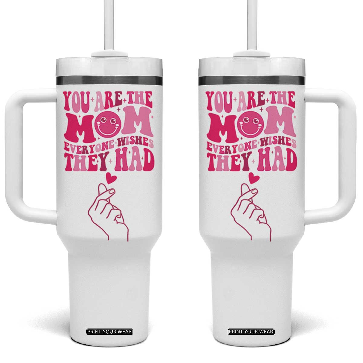 Funny Mom Birthday Gift Tumbler With Handle Cute Valentines Mothers Day Present From Daughter Son TB10 One Size: 40 oz White Print Your Wear