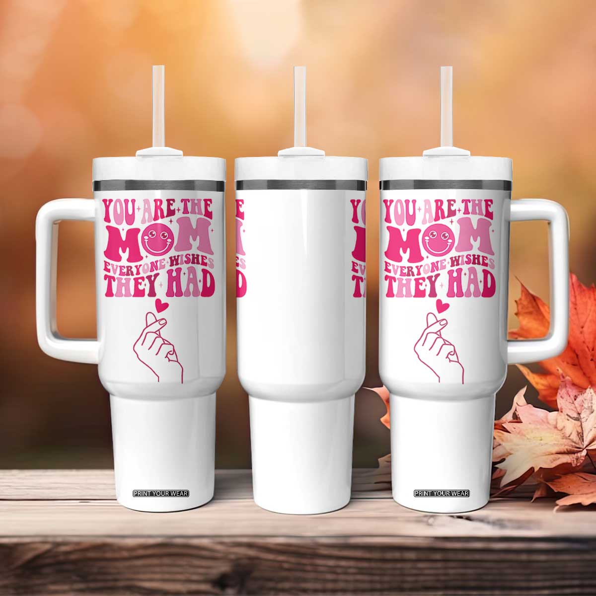 Funny Mom Birthday Gift Tumbler With Handle Cute Valentines Mothers Day Present From Daughter Son TB10 Print Your Wear