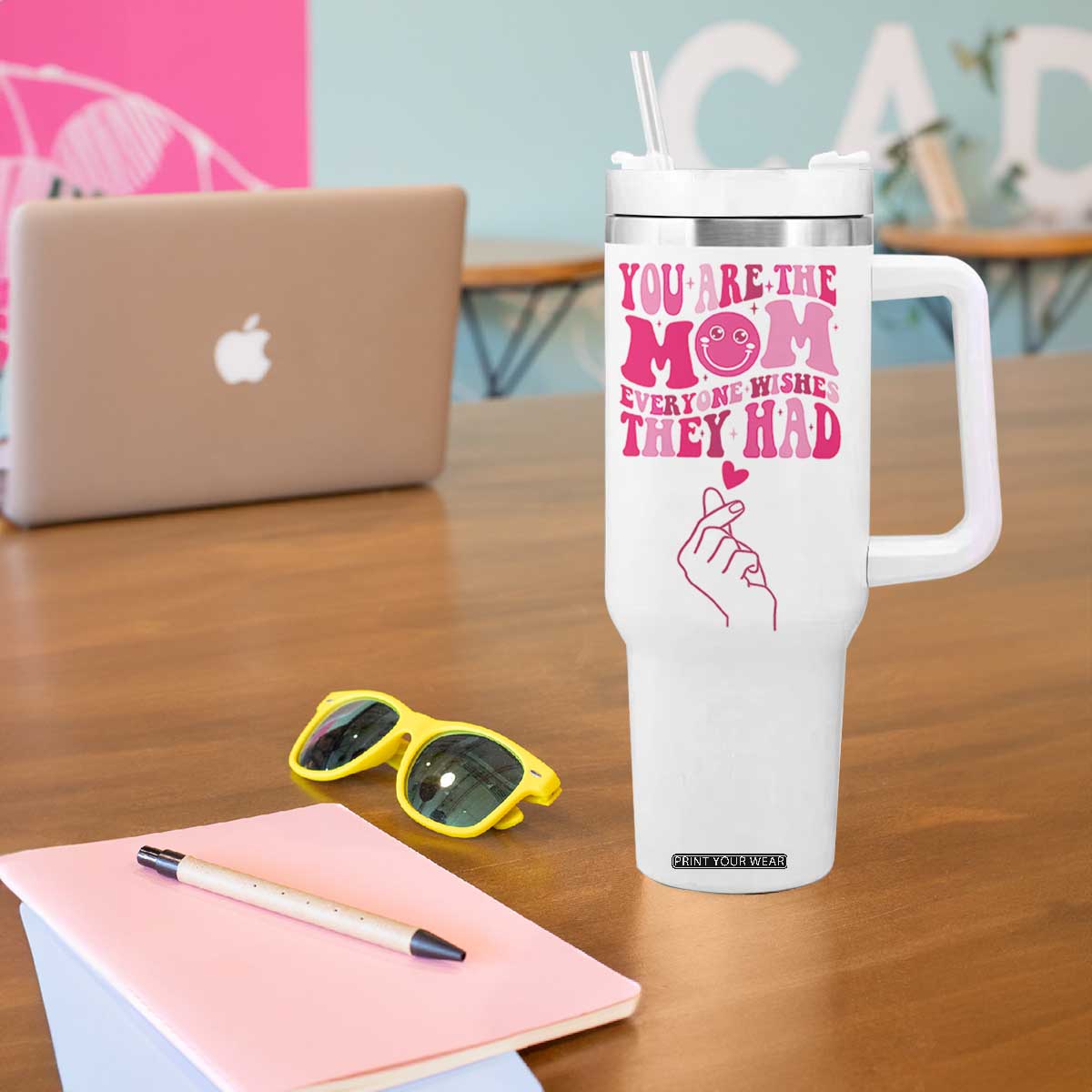 Funny Mom Birthday Gift Tumbler With Handle Cute Valentines Mothers Day Present From Daughter Son TB10 Print Your Wear