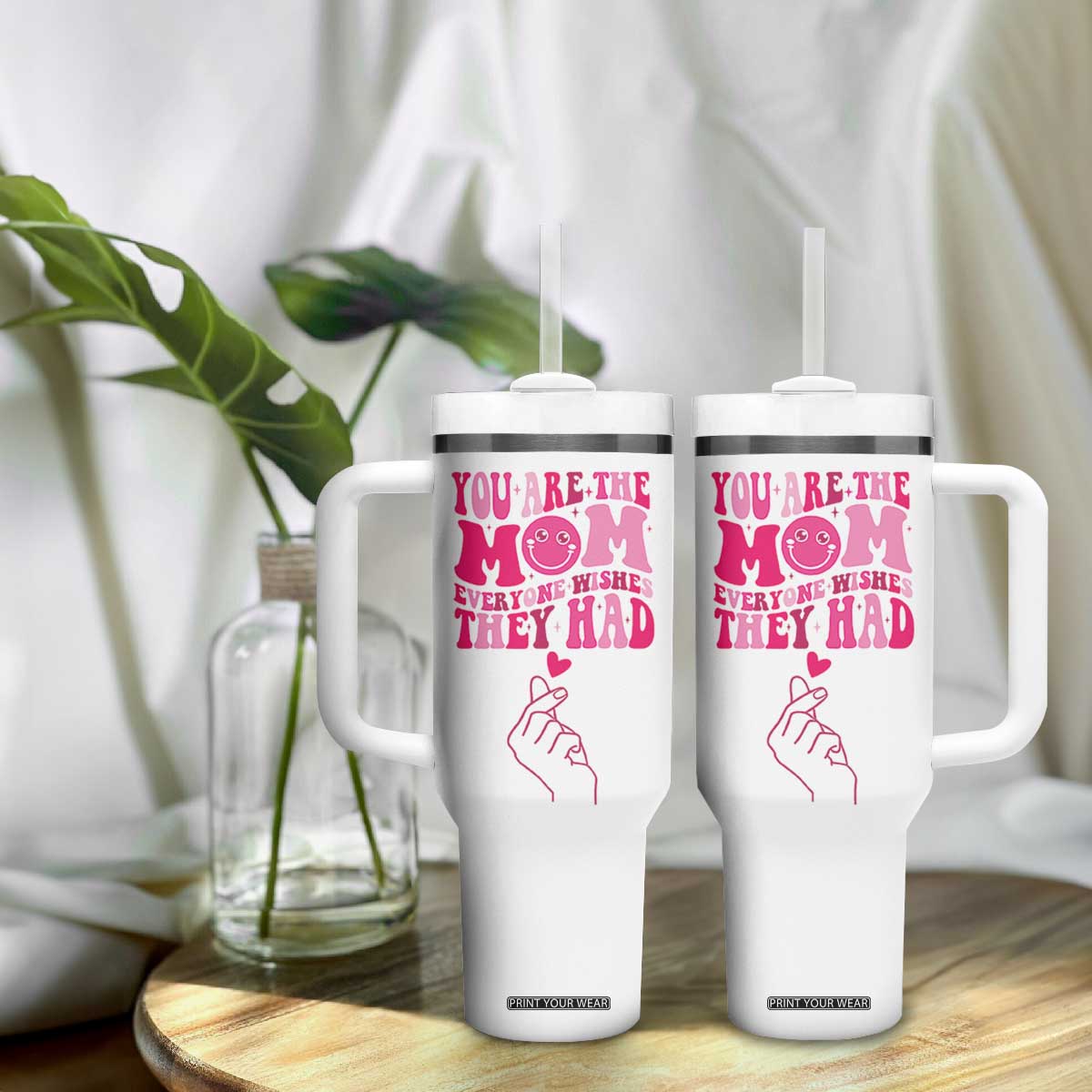 Funny Mom Birthday Gift Tumbler With Handle Cute Valentines Mothers Day Present From Daughter Son TB10 Print Your Wear