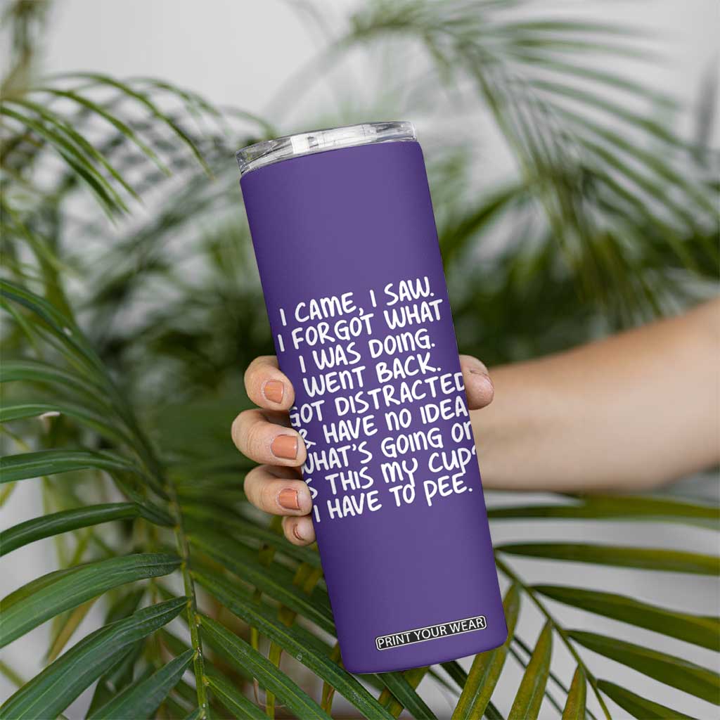 Funny Birthday Gifts For Women Skinny Tumbler I Came I Saw I Forgot Funny Senior Citizen Old People TB10 Print Your Wear