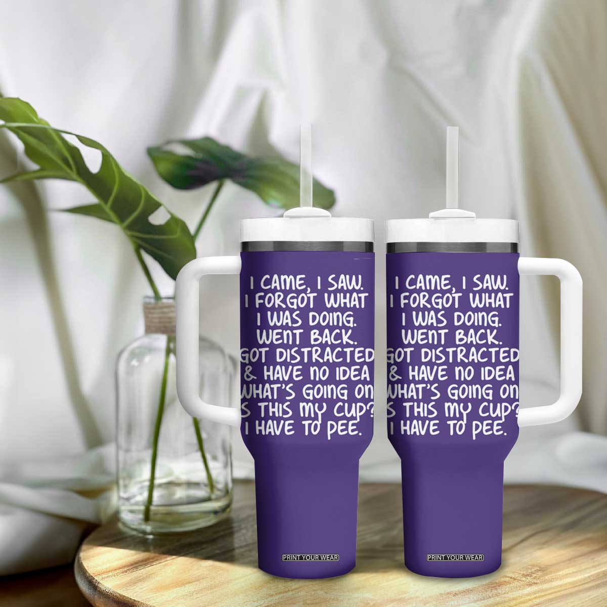 Funny Birthday Gifts For Women Tumbler With Handle I Came I Saw I Forgot Funny Senior Citizen Old People TB10 Print Your Wear