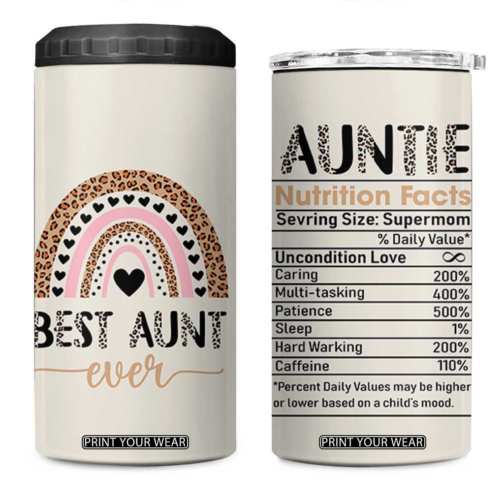 Gift For Aunt 4 in 1 Can Cooler Tumbler Best Aunt Ever Leopard Print TB10 One Size: 16 oz Beige Print Your Wear