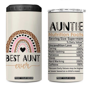 Gift For Aunt 4 in 1 Can Cooler Tumbler Best Aunt Ever Leopard Print TB10 One Size: 16 oz Beige Print Your Wear