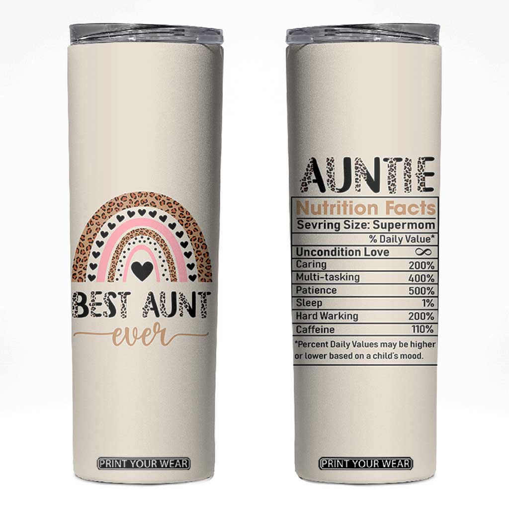 Gift For Aunt Skinny Tumbler Best Aunt Ever Leopard Print TB10 Beige Print Your Wear