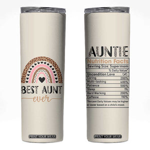 Gift For Aunt Skinny Tumbler Best Aunt Ever Leopard Print TB10 Beige Print Your Wear