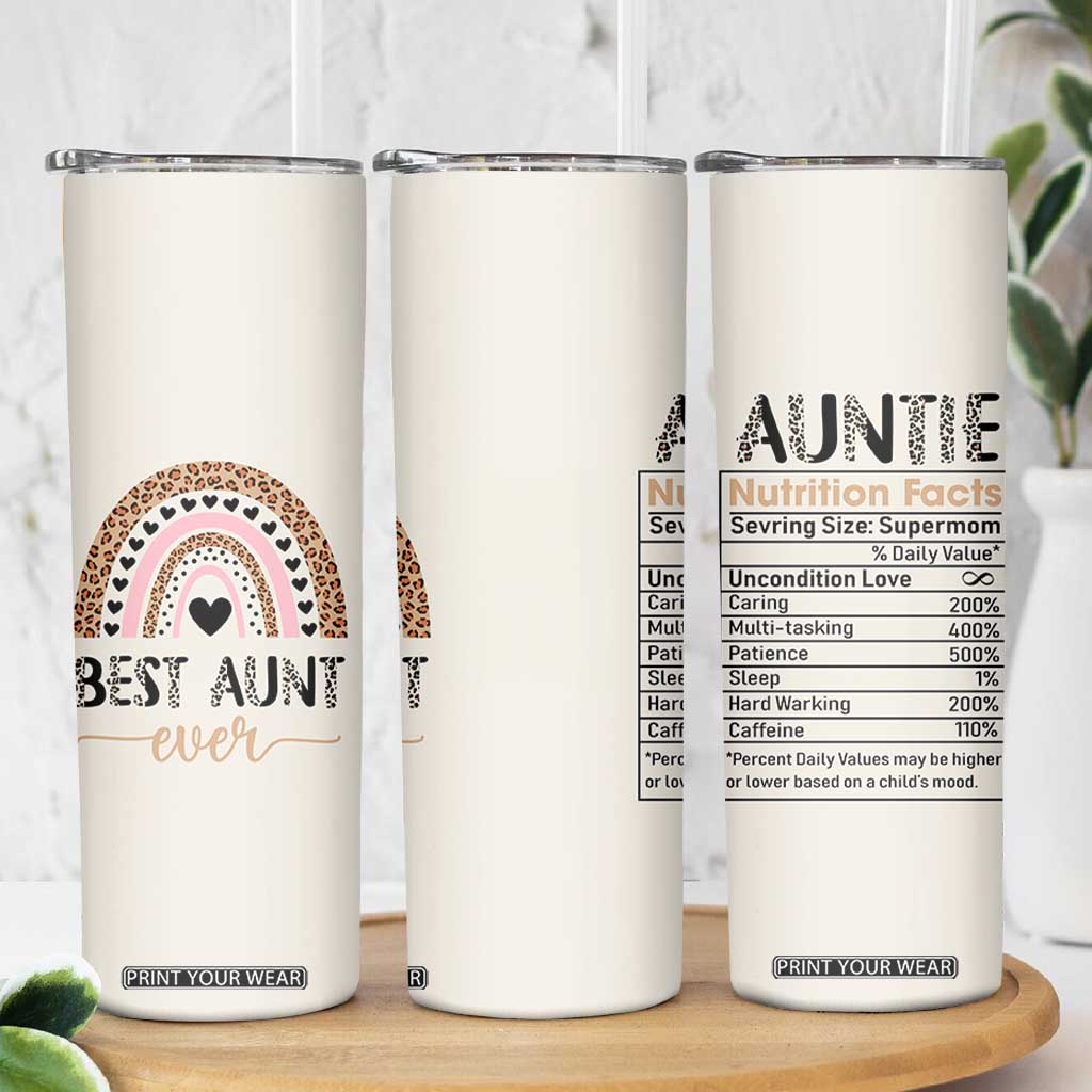Gift For Aunt Skinny Tumbler Best Aunt Ever Leopard Print TB10 Print Your Wear