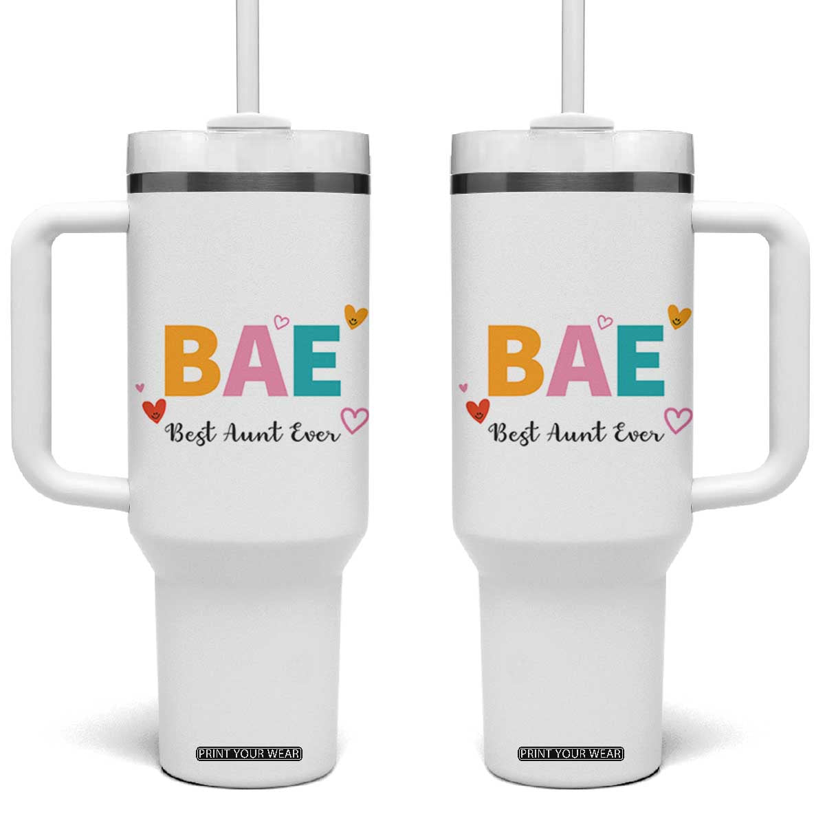 Aunt Gifts Tumbler With Handle Aunts Gifts For Birthday Christmas Mothers Day Best Aunt Ever TB10 One Size: 40 oz White Print Your Wear