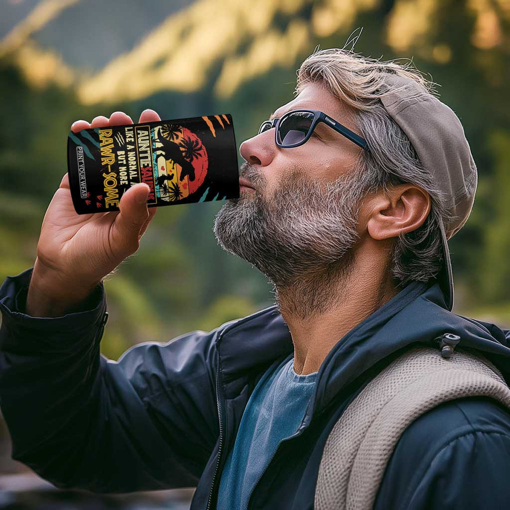 Auntiesaurus Dinosaur 4 in 1 Can Cooler Tumbler Auntie Saurus Family Like A Normal Auntie But More Rawr-Some TB10 Print Your Wear