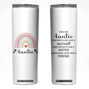 Auntie Gifts Skinny Tumbler Aunts Gifts For Birthday Christmas Mothers Day TB10 White Print Your Wear